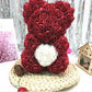 Ours en roses avec cœur 25 cm + Boîte 25 cm