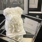 Ours en roses 25 cm Blanc