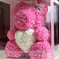 Ours en roses avec coeur 40cm Rose