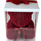 Ours en roses 40 cm Bordeaux