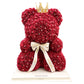 Ours en rose avec strass Bordeaux avec boîte 40 cm