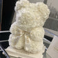 Ours en roses 25 cm Blanc