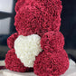 Ours en roses avec coeur  Bordeaux 40 cm