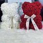 Ours en roses Bordeaux 25cm