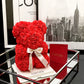 Ours en roses Rouge  25 cm