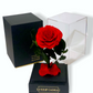 Rose éternelle sous cloche rouge – Le cadeau romantique par excellence