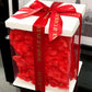 Ours en roses Rouge  25 cm