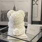 Ours en roses 25 cm Blanc