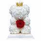 Ours en rose avec rose éternelle 25 cm