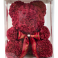 Ours en roses 40 cm Bordeaux