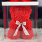 Ours en roses 30 cm Rouge