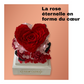 Rose éternelle en forme du cœur