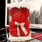 Ours en roses Rouge  25 cm