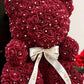 Ours en rose avec strass Bordeaux avec boîte 40 cm