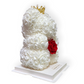 Ours en rose avec rose éternelle 25 cm