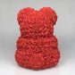 Ours en roses avec cœur perles 40 cm Rouge