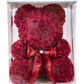 Ours en roses 40 cm Bordeaux