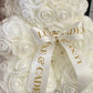 Ours en roses 25 cm Blanc