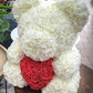 ROSE BEAR WHITE 40CM + BOÎTE