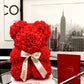 Ours en roses Rouge  25 cm