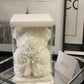 Ours en roses 25 cm Blanc